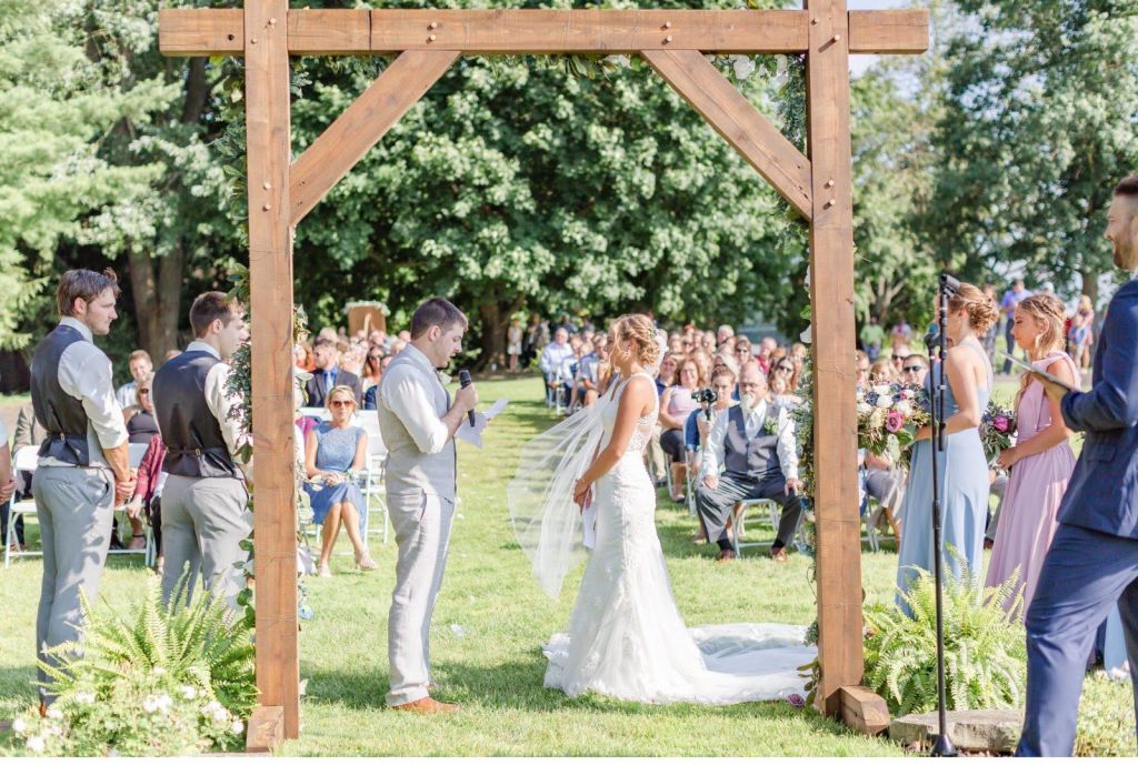 Kaylee and Nate at Wedding Canopy